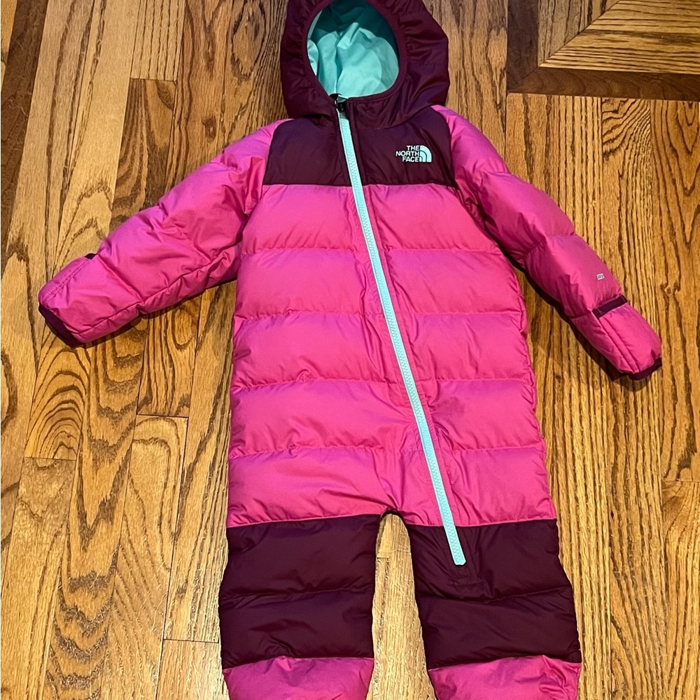 The North Face Pink and Burgundy Snowsuit